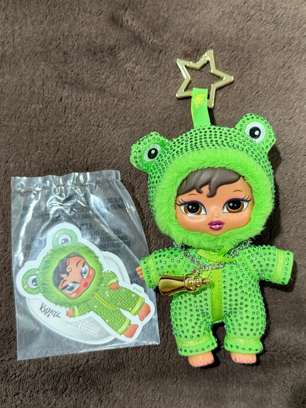 Bratz Bling Frog Costume Keychain Doll - Green